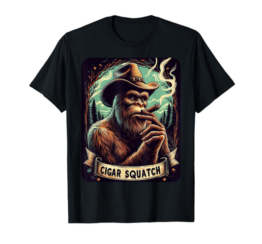 Cigar Smoking Bigfoot Sasquatch Cigar Squatch T-Shirt