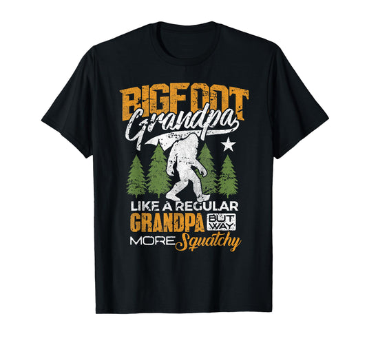 Bigfoot Grandpa T-Shirt Grandfather Sasquatch Yeti Camping T-Shirt