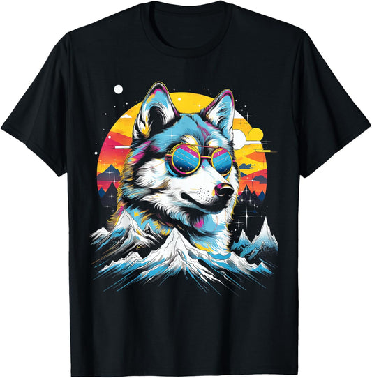 Husky Graphic Pet Illustration Dog Husky T-Shirt