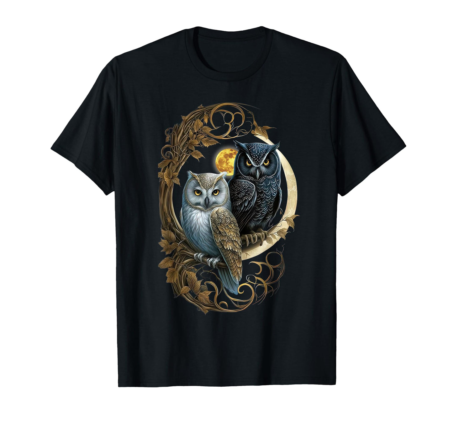 Moon Owl Birds Owl Gifts Graphic for Men Women Boys Girls T-Shirt