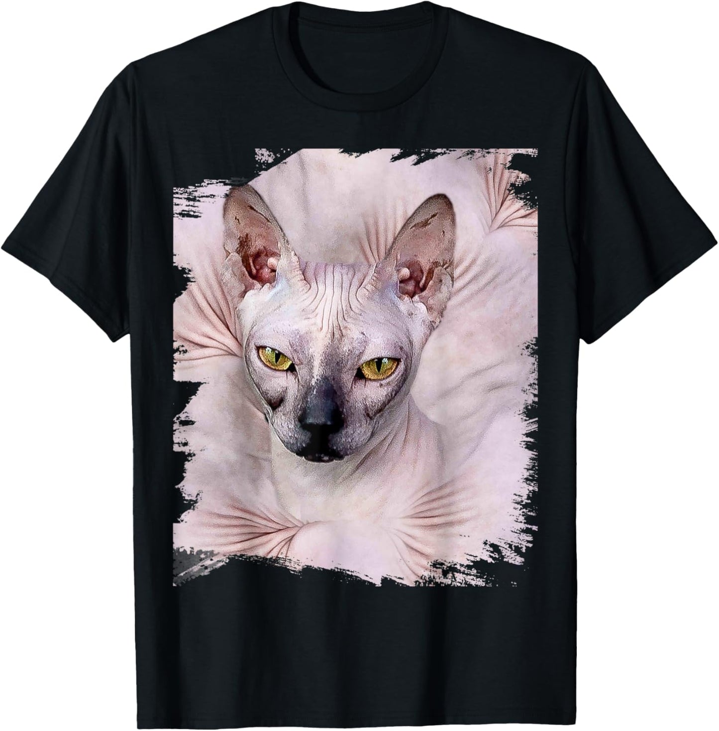 Hairless Sphynx Kitty Cat Head Face T-Shirt