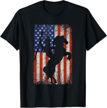 US Flag Indigenous Indian Horse Rider Native American T-Shirt