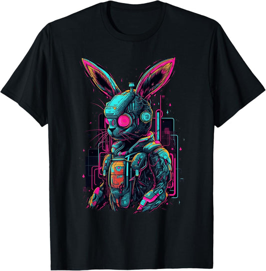 Cyberpunk Bunny Cyborg Rabbit | Cool Gamer Easter T-Shirt
