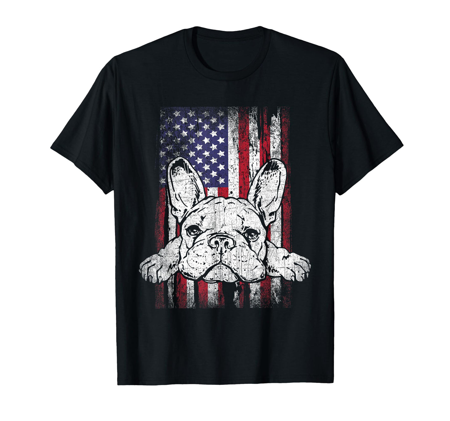 Patriotic French Bulldog American Flag Dog T-Shirt