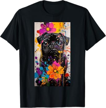 Pug Dog lover Colorful art Pet owner Cute pets T-Shirt for Men Women