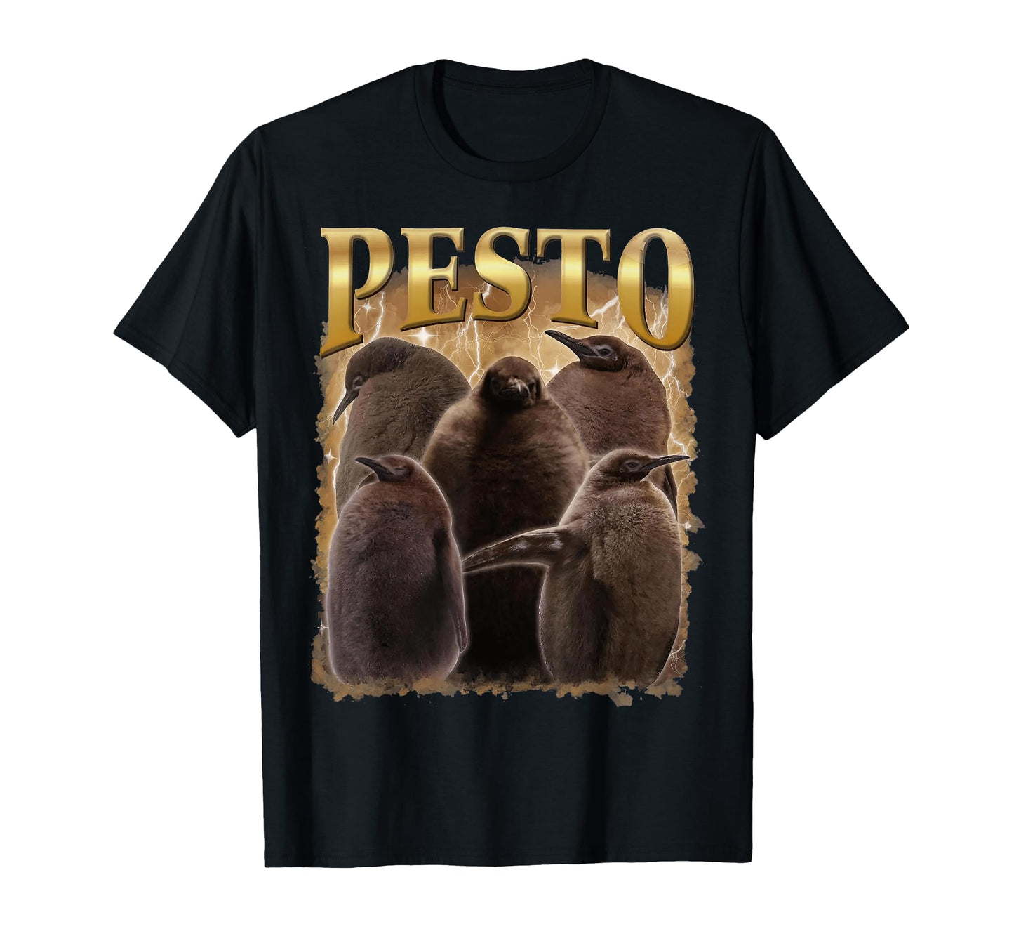 Cute Pesto The Penguin, Pesto Bootleg Black Crew Neck Short Sleeve Classic Fit T-Shirt, Small, Unisex-Kids