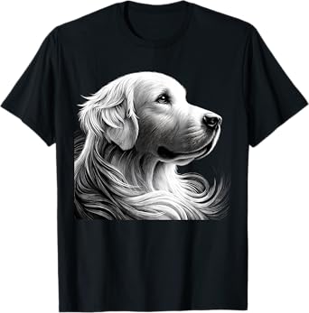 Majestic White English Cream Golden Retriever Sketch Devine T-Shirt