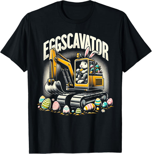 DESIGN BY TEERA EggsCavator Easter Egg Hunt Construction Truck T-Shirt