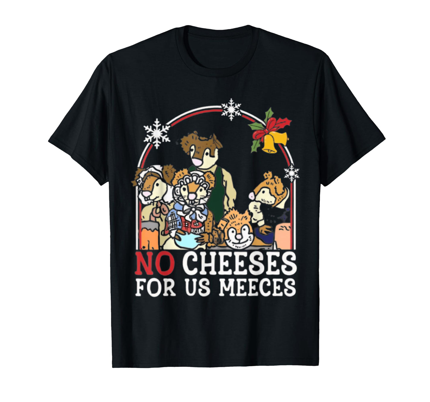 Retro Christmas No Cheese 90s For Us Music Meeces T-Shirt