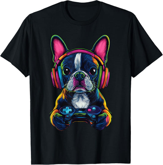 Boston Terrier Lovers Gaming Headphones Funny Boston Terrier T-Shirt