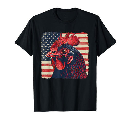 American Patriot Chicken Tee 4th of July Women Men T-Shirt