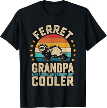Mens Ferret Grandpa like a Regular Grandpa but Cooler T-Shirt