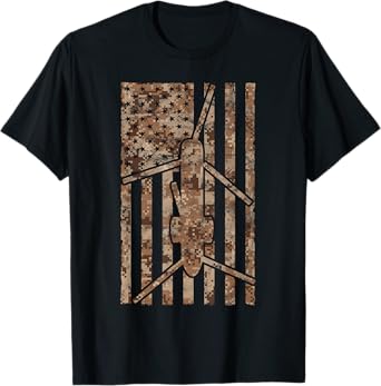 CH-46 Sea Knight Helicopter desert Camo Vintage Flag T-shirt T-Shirt