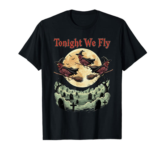 Tonight We Fly Funny Halloween Chicken Fall Farm Animals T-Shirt