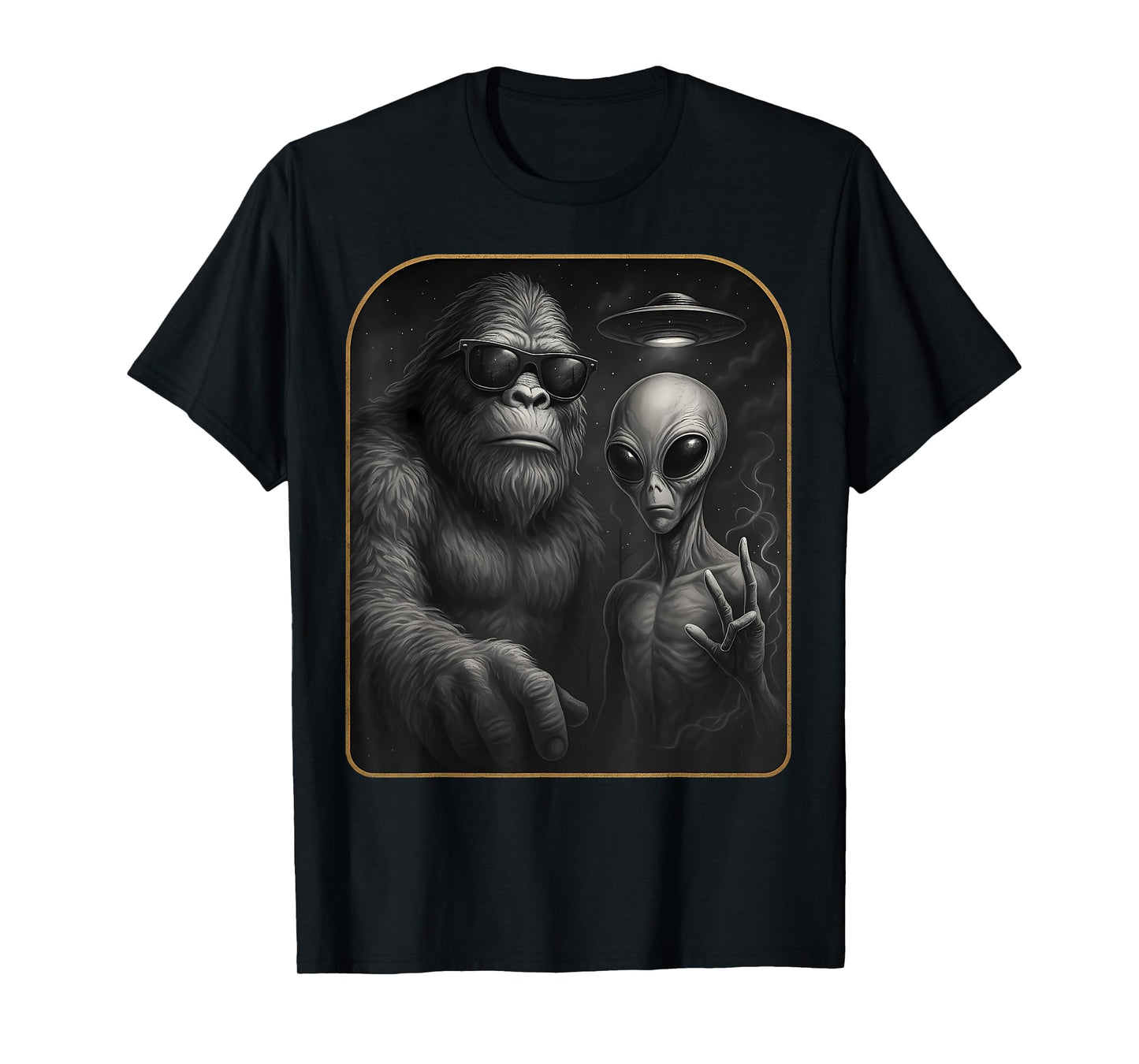 Bigfoot Alien UFO T-Shirt
