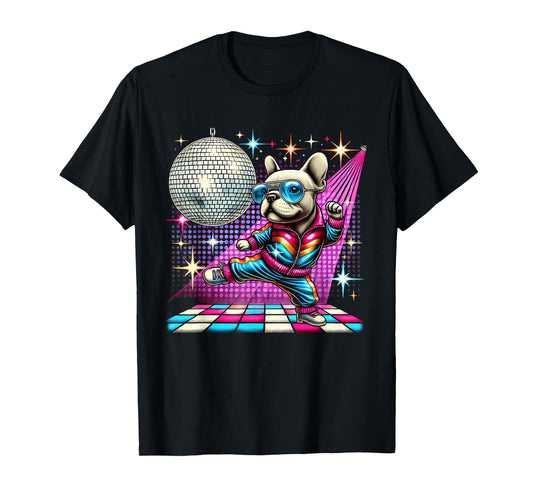 Aesthetic French Bulldog Disco T-Shirt
