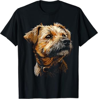 Border Terrier Dog Motif Pet Illustration Border Terrier T-Shirt for Men Women Kids