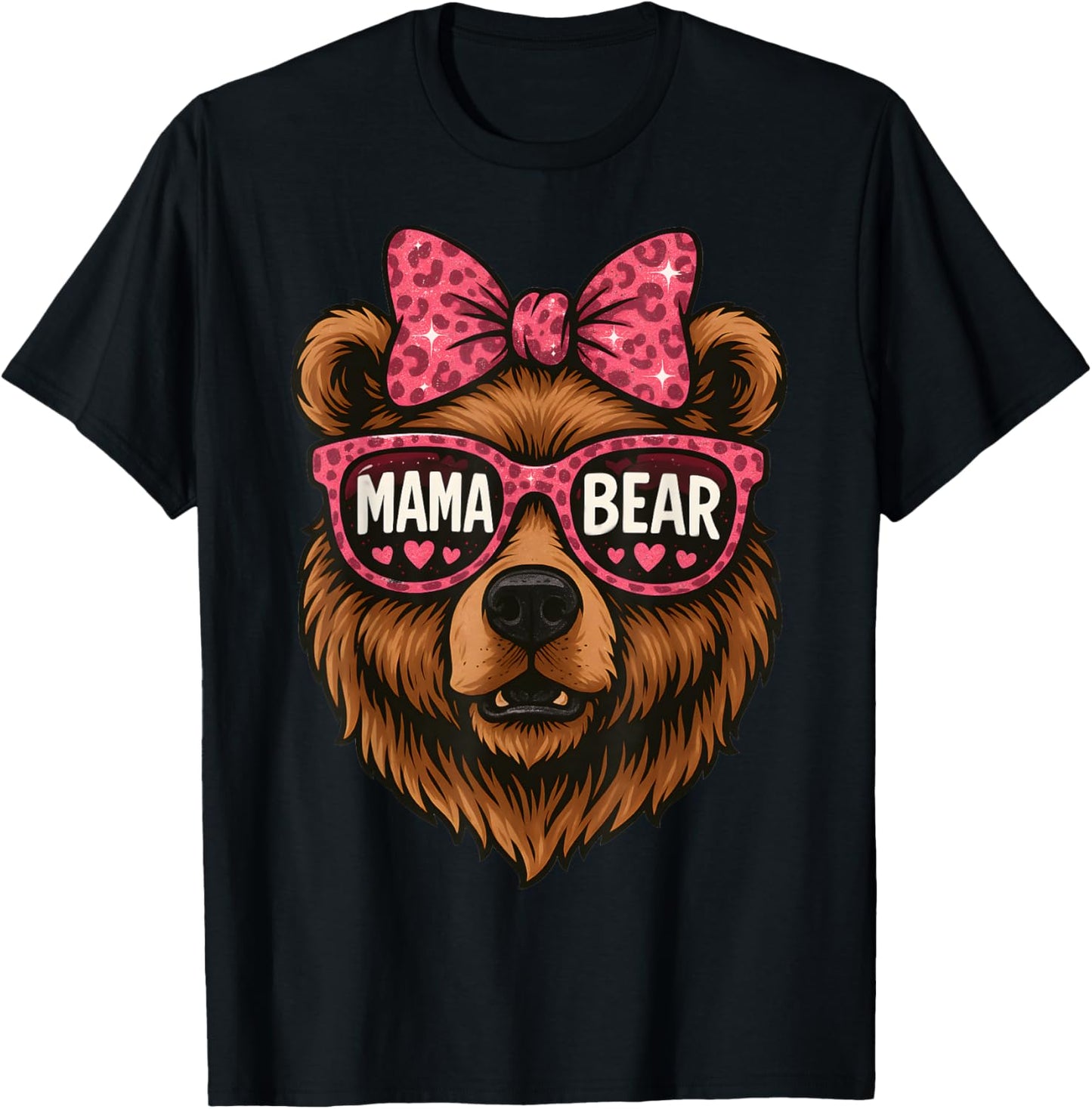 Funny Mama Bear Face Sunglasses Mom Mommy Cute Mother’s Day T-Shirt