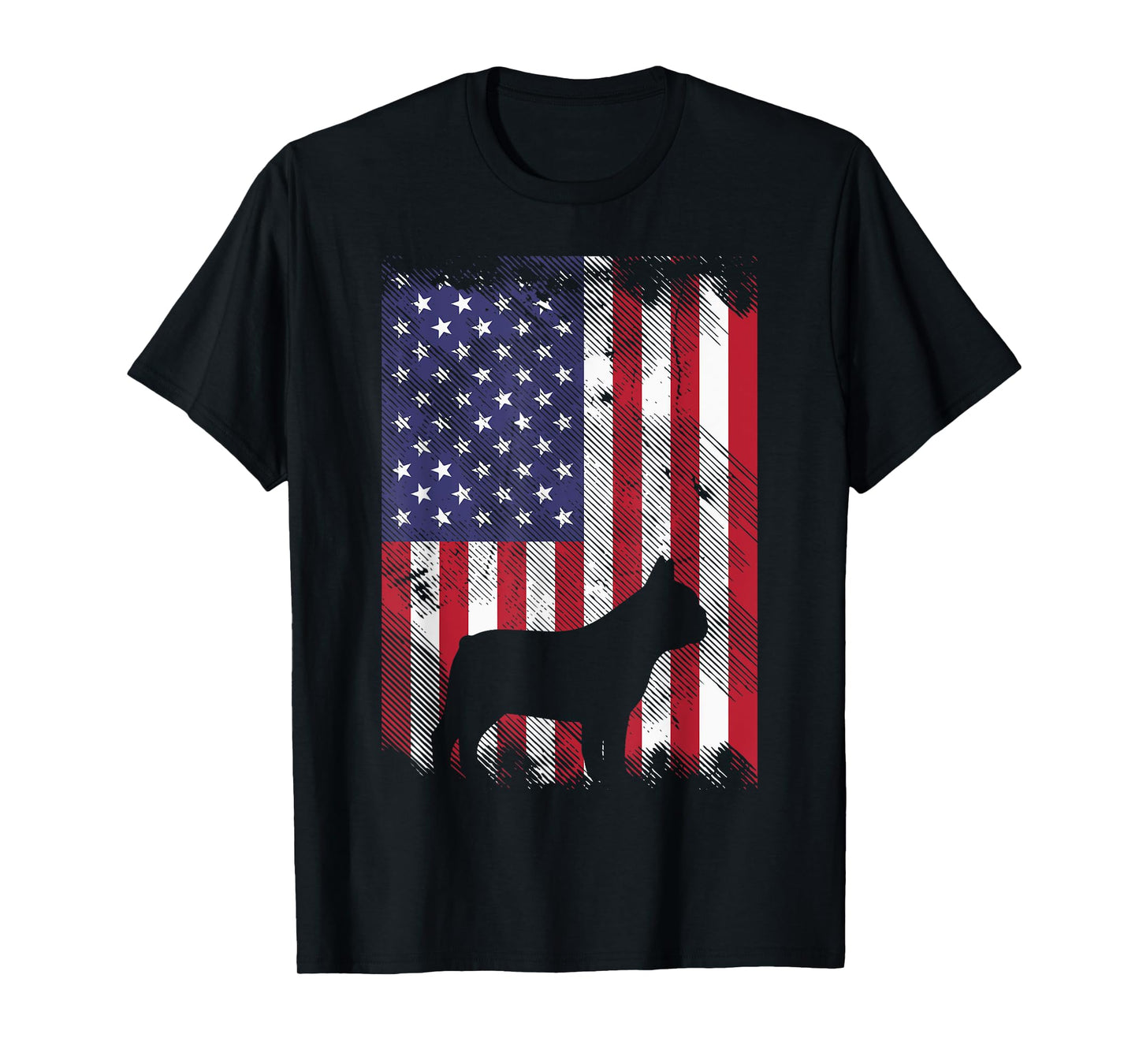 American Flag French Bulldog Frenchie Patriotic 4th Of July T-Shirt