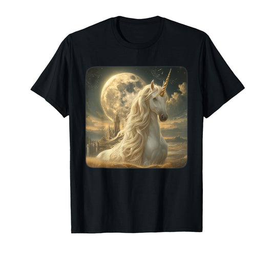 Adult Unicorn Moon Night Graphic Women, Her, Vintage Y2K T-Shirt