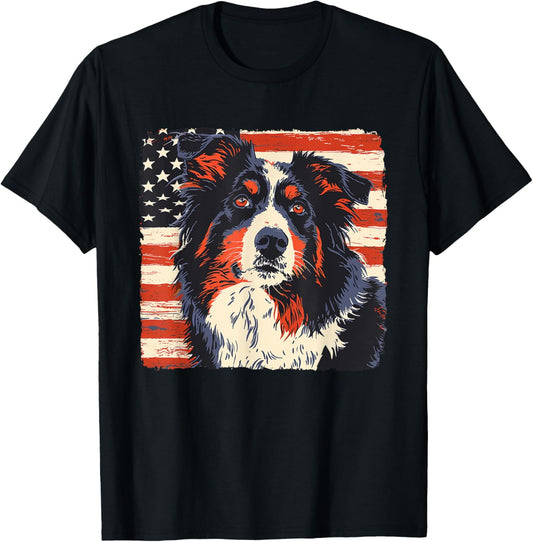 Australian Shepherd Dog USA Patriotic Fourth of July Lovers T-Shirt