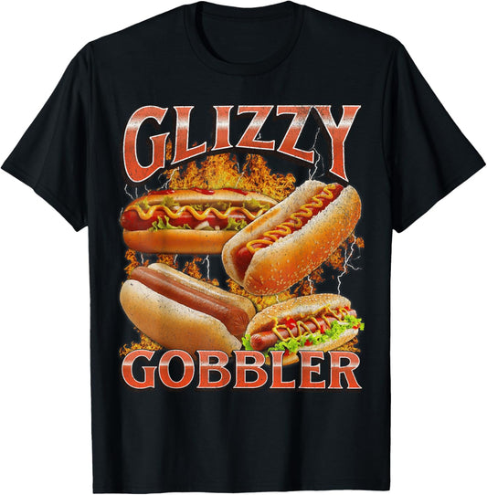 Glizzy Gobbler Funny Wiener Hot Dog Meme Bootleg Graphic T-Shirt