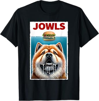 Funny Chow Chow and Hamburger Parody Jowls Dog Lover T-Shirt for Men Women Kids