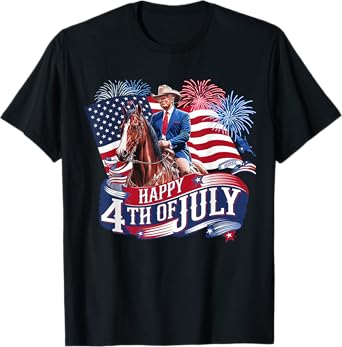 Donald TRUMP Happy 4th of July for patriots American Flag US T-Shirt
