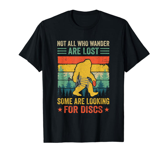 Funny Disc Golf For Men Women Bigfoot Disc Golf Player Retro T-Shirt
