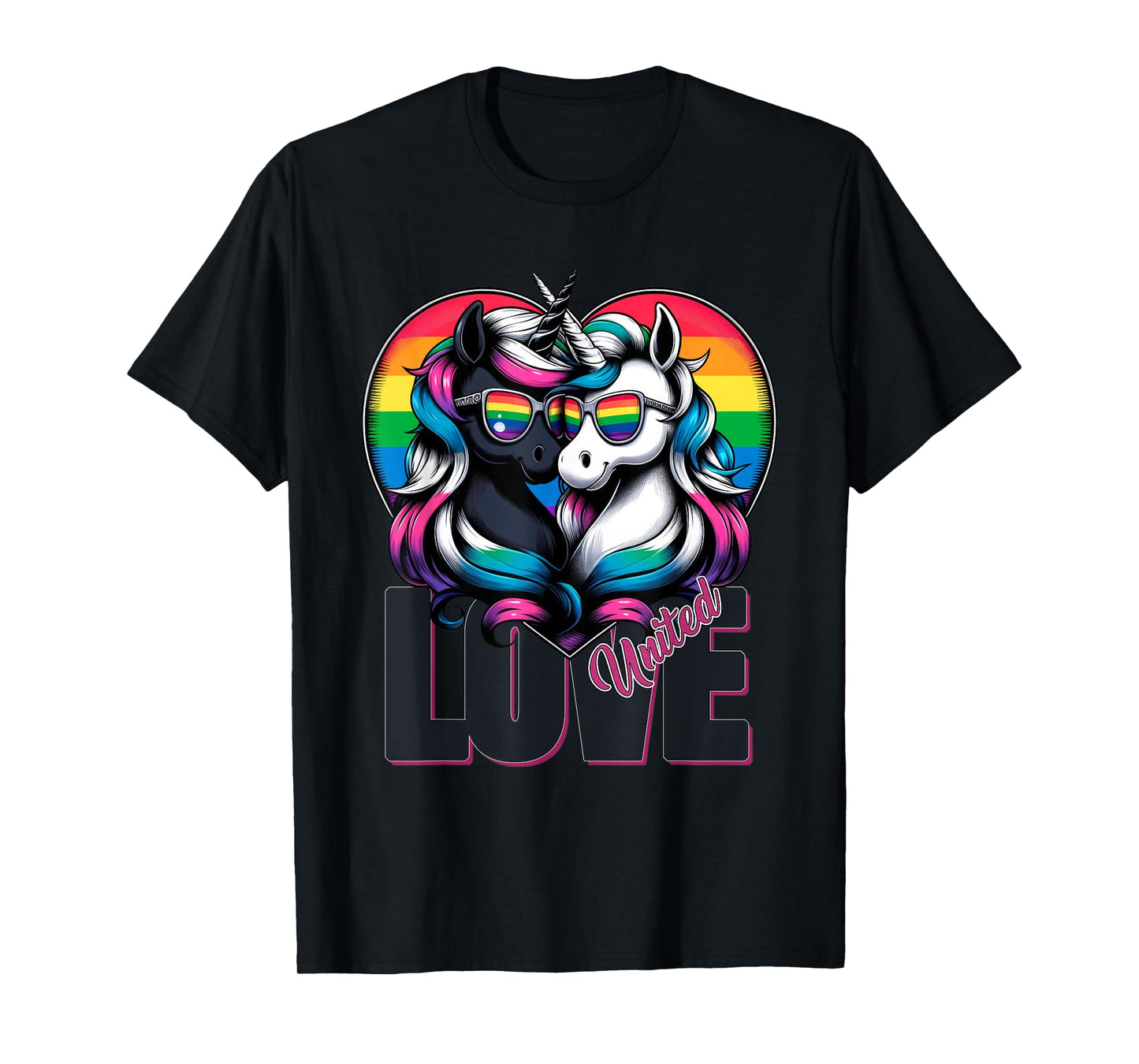 Love United LGBTQ+ Unicorn Pride LGBTQ T-Shirt