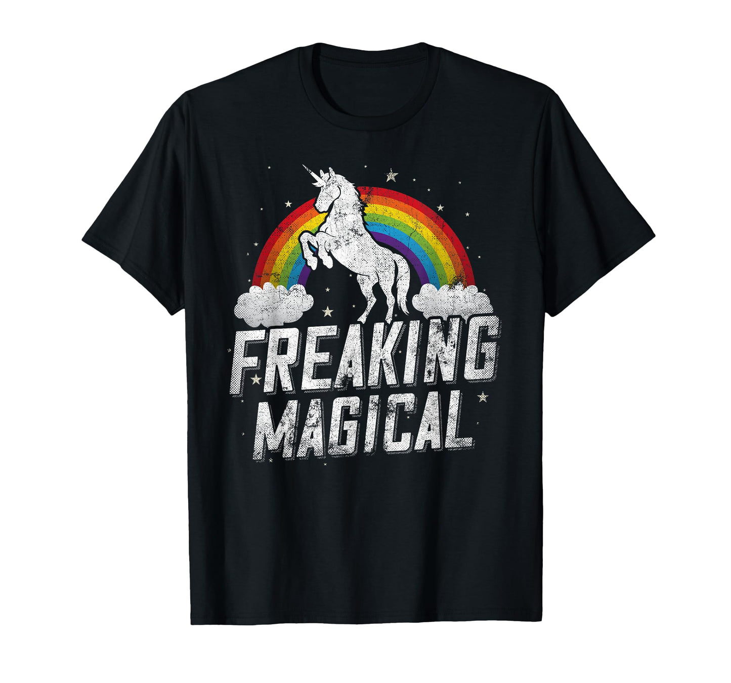 Funny Retro Freaking Magical Adult Unicorn Rainbow Party T-Shirt