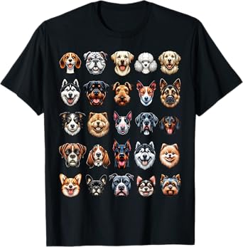 Types Of Dogs Breeds Chart Educational Canine Enthusiast T-Shirt