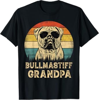 Vintage Bullmastiff Grandpa Dog Lovers Father's Day Men Women T-Shirt