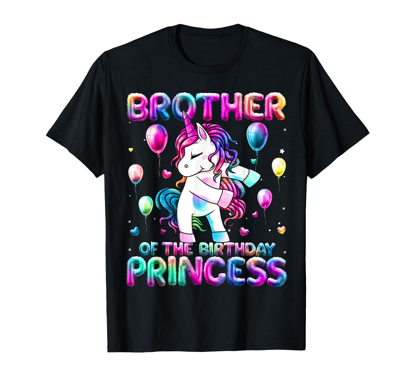 Brother of the Birthday Princess Girl Flossing Unicorn Bro T-Shirt