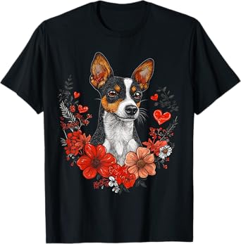 Valentine's Day Rat Terrier Dog Men Women Kids T-Shirt