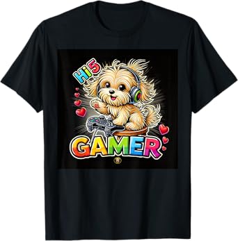 Funny Hi5 Gamer Puppy - Dog Lovers T-Shirt