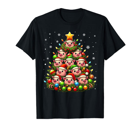 Ugly Christmas Sweater Day Funny Pig Christmas Tree Xmas T-Shirt