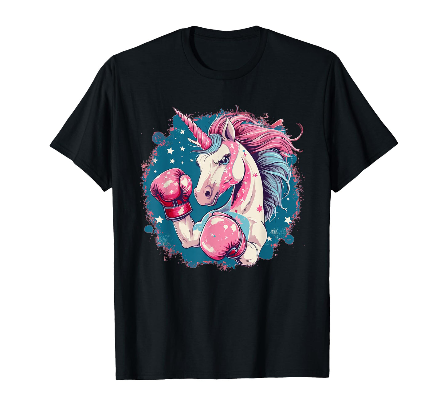 Funny pink Unicorn with boxing gloves T-Shirt