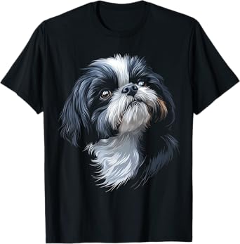 Shih Tzu Dog Motif Pet Art Shih Tzu T-Shirt for Men Women Kids