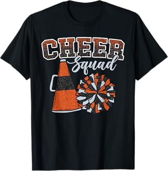 Cheer Squad Funny Cheerleader Cheerleading Orange Women Girl T-Shirt