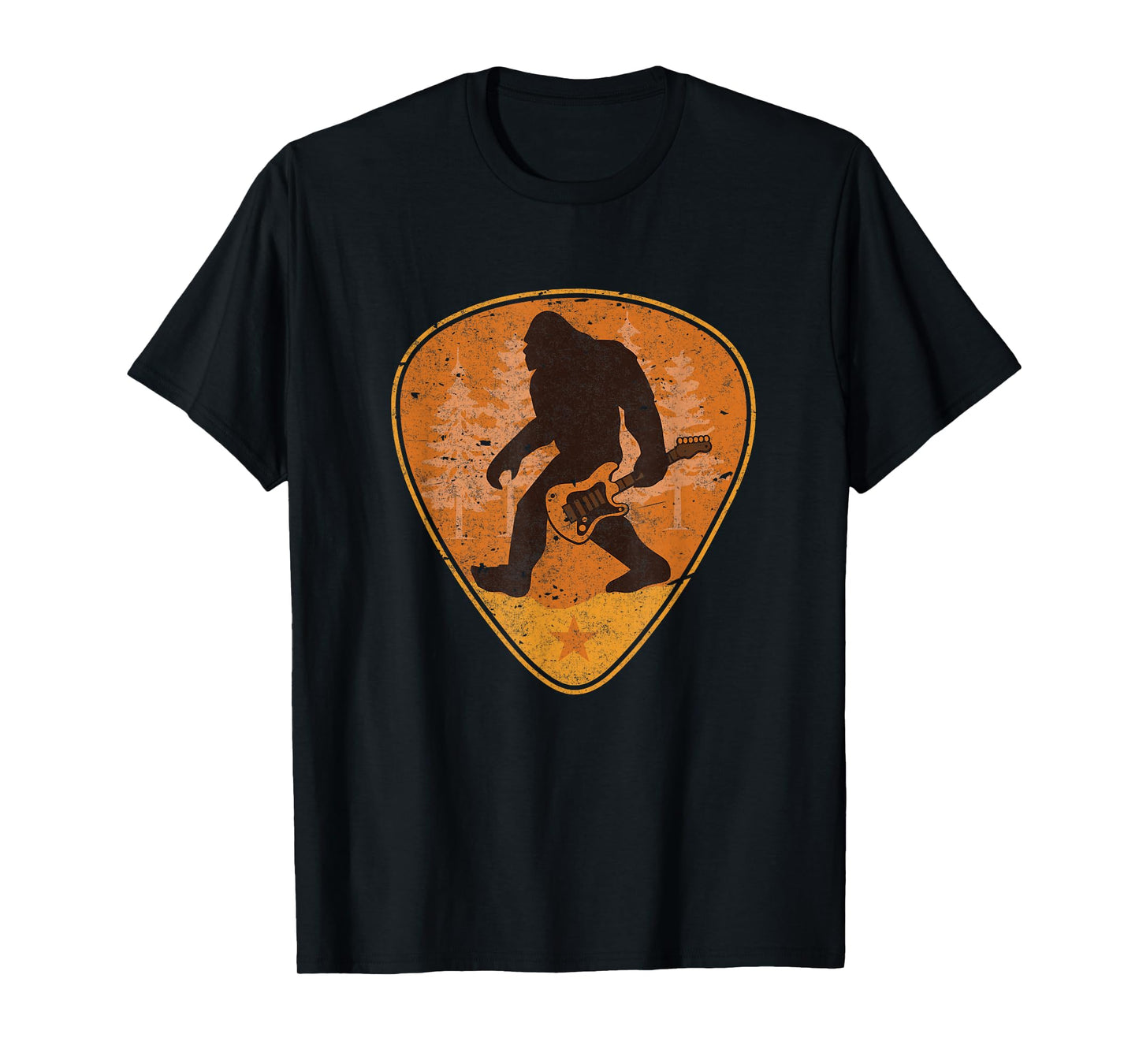 Bigfoot Guitar Sasquatch Yeti Shirt Guitarist Music Men Tee T-Shirt