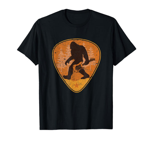 Bigfoot Guitar Sasquatch Yeti Shirt Guitarist Music Men Tee T-Shirt