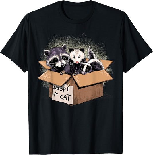 Adopt A Cat Shirt Raccoon Opossum Skunk Adopt A Street Cat T-Shirt