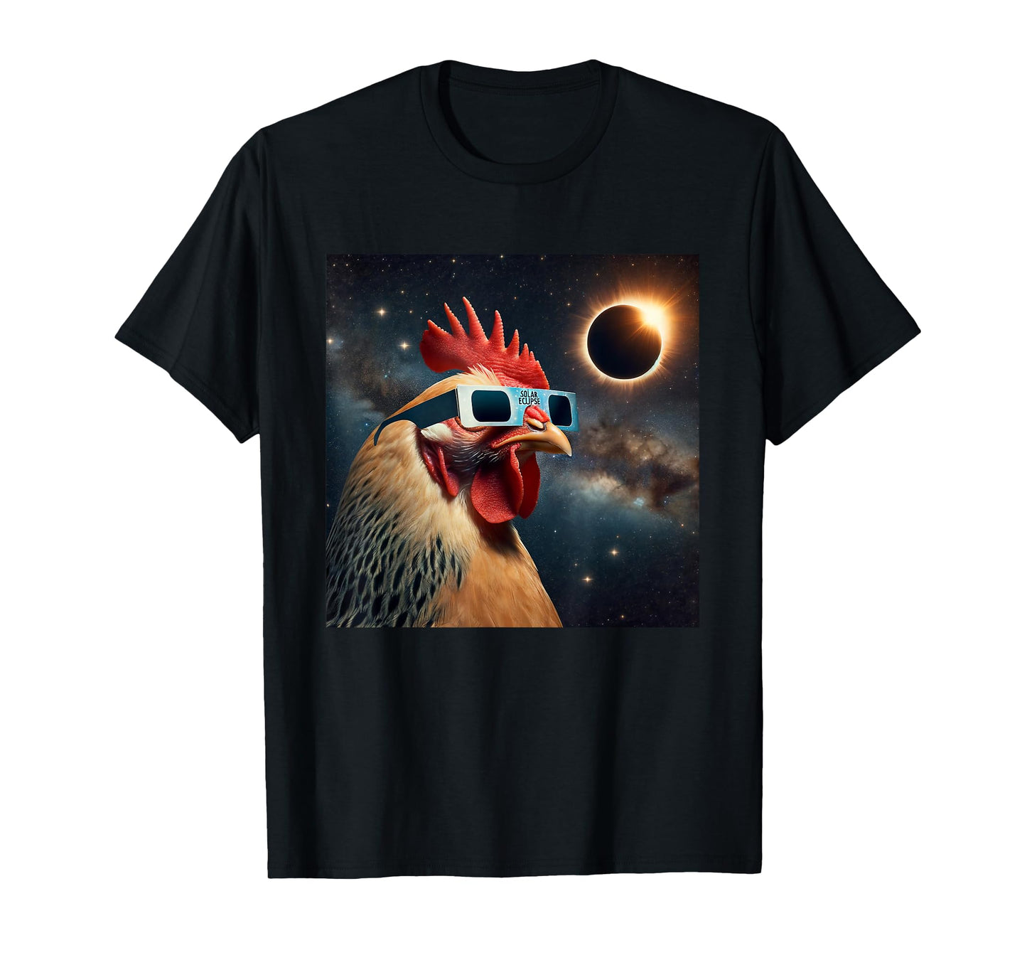 2024 Solar Eclipse Chicken Wearing Glasses Totality T-Shirt