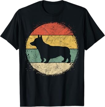 Circular Retro Corgi Owner Gift Welsh Corgi Dad Pet Mom T-Shirt