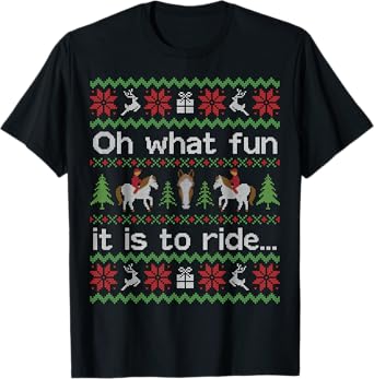 Funny Ugly Sweater Shirt Christmas Horse Rider Riding Gift
