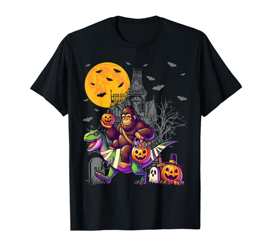 Bigfoot Dinosaur Halloween Costume T Rex Boys Kids T-Shirt