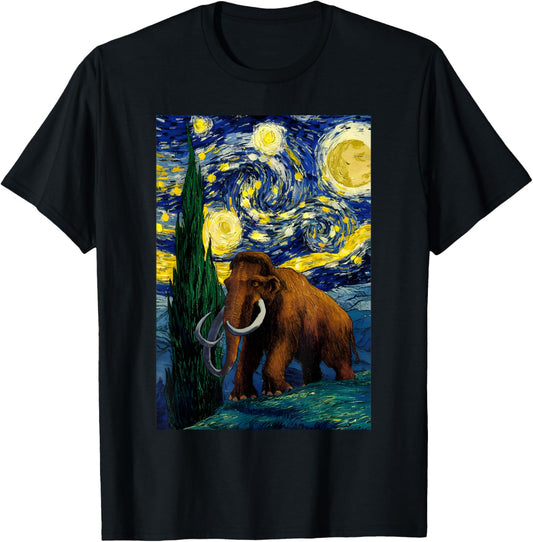 Woolly Mammoth Starry Night Funny Woolly Mammoth T-Shirt
