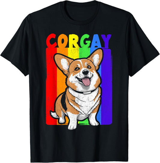 LGBT Corgi Gay Pride Month Rainbow Flag Corgay Dog Lover T-Shirt