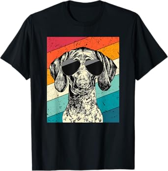 Retro Vintage German Shorthaired Pointer Sunglasses GSP Dog T-Shirt